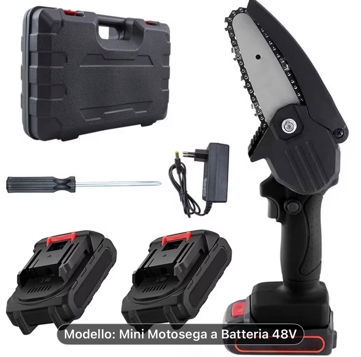 Mini motosega 2 batterie 48v lama 6”
