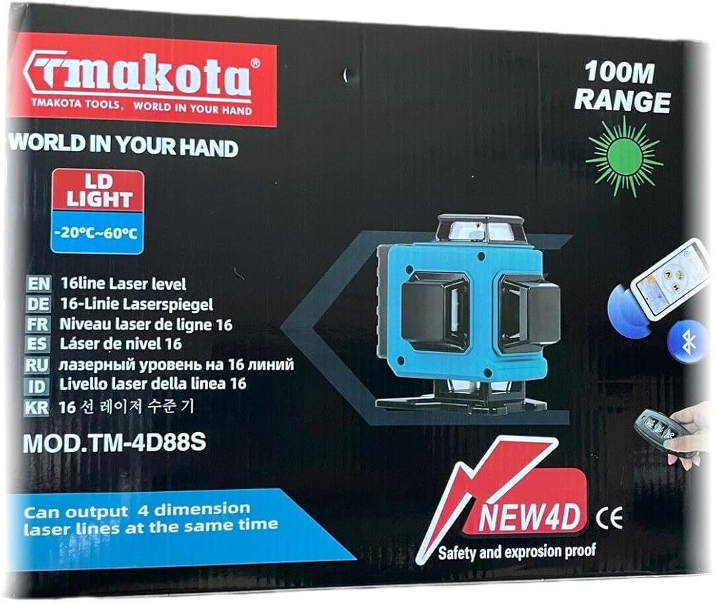 Makota Livella Laser Autolivellante 4D 360º 16 Linee Con App Telecomando
