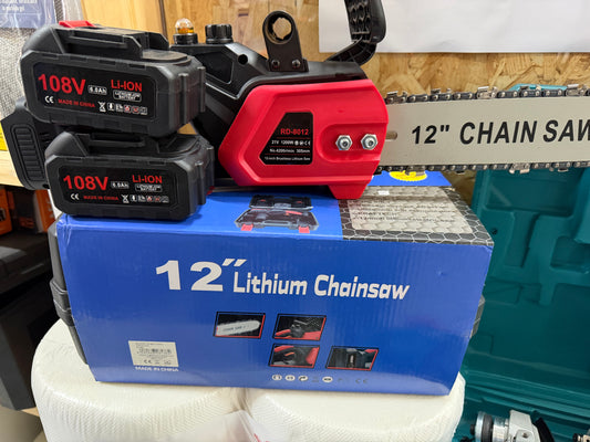 Motosega con 2 batterie 108v 6 ah 12”