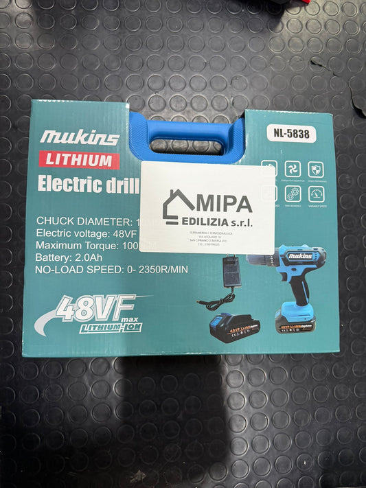 KIT AVVITATORE 48VF + ACCESSORI 2 BATTERIE E CARICABATTERIE