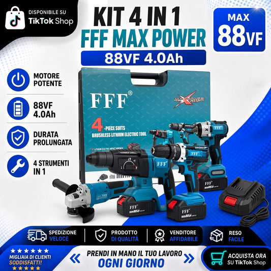 KIT 4 IN 1 CON 2 BATTERIE DA 88VF